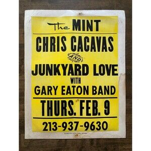 Chris Cacavas & Junkyard Love Concert Flat Poster 1995 at The Mint - VINTAGE (F)